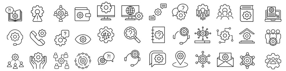 Support vector icon set. online help illustration sign collection. operator symbol or logo.