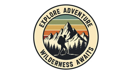  Flat Modern Camping Patch Badge