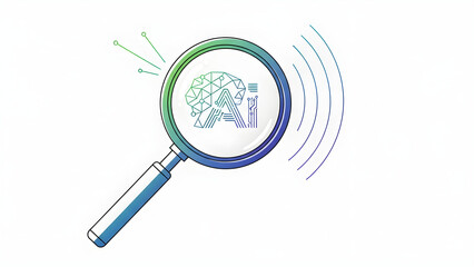 AI Investigation: Conceptual Illustration of Artificial Intelligence under Scrutiny, Highlighting Analysis and Ethical Considerations for Modern Tech
