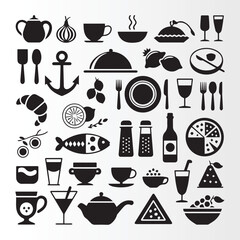 Diverse Food and Drink Icon Set