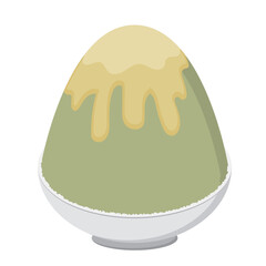 bingsu Shaved Ice Dessert vector.