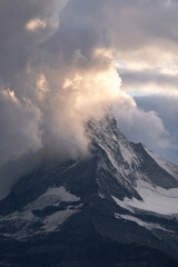 Fototapeta premium View of the Matterhorn from Zermatt Stellisee Lake 