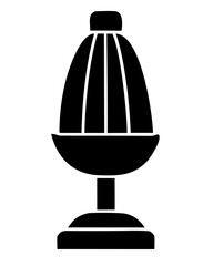 Black silhouette vintage manual citrus fruit squeezer juicer