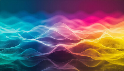 Obraz premium Abstract Background of Soft Rainbow Gradient with Energy Wave and Data Flow 8k