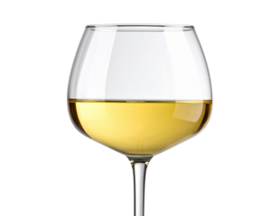  Elegant White Wine Glass Side Profile with Soft Reflections, Transparent PNG
