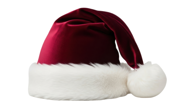 Isolated Christmas Santa hat prop for holiday cheer, festive celebrations, New Year's party
