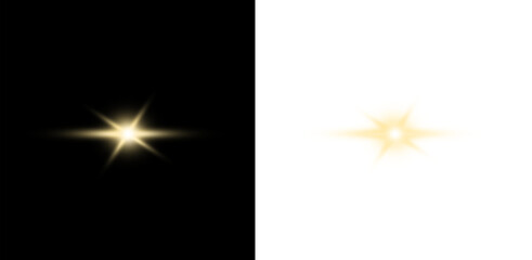 Shine glowing stars. Vector Golden Sparks isolated ،Golden Lens Flare Effect: Starburst Light Overlay PNG & Vector