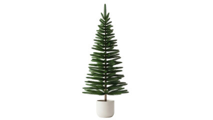 Isolated potted artificial pine tree for Christmas decoration holiday celebration