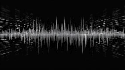 Black background with a white audio waveform across the center.