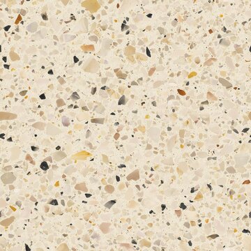 SEAMLESS beige terrazzo pattern, seamless background texture, floor or wall material, polished stone.