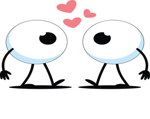 Cute cartoon eyeball characters celebrating vision awareness, World Sight Day illustration, eye health concept, happy eyesight design, ophthalmology themed artwork, adorable graphic