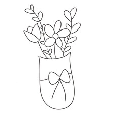 Minimal Flower Vase Line Art