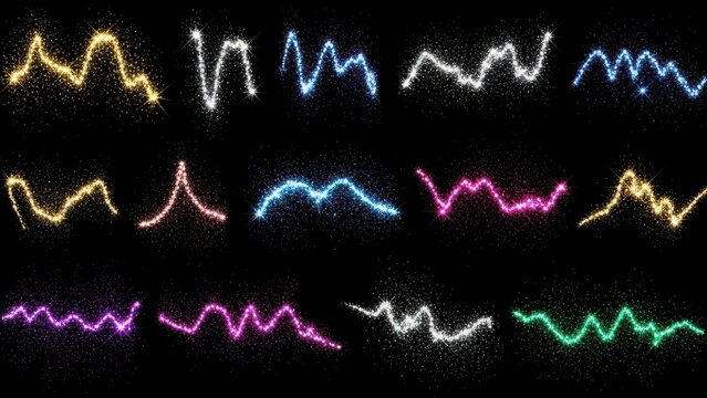 Abstract glowing light trails and particles isolated on white background