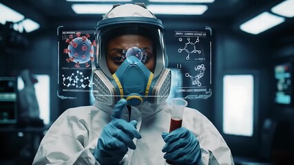 Scientist Examining Blood Sample in High-Tech Lab - Powered by Adobe