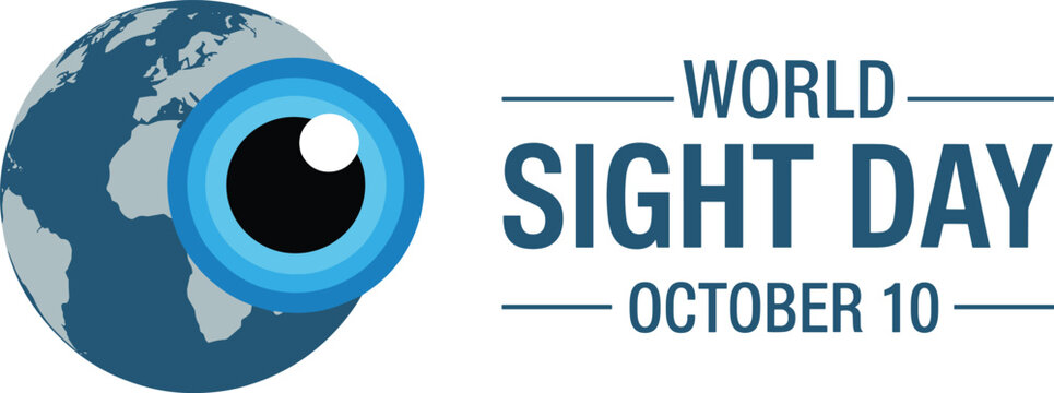 World Sight Day illustration, global eye health awareness design, October 10 vision care concept, international eyesight protection graphic, medical campaign