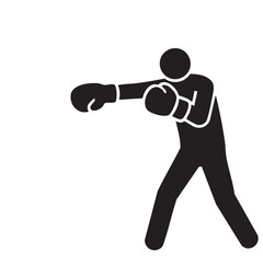 Boxing Punch Stick Figure Icon. Pictogram