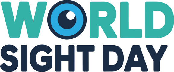 World Sight Day logo design, eye health awareness graphic, vision care symbol, ophthalmology concept, charity event illustration, healthcare campaign branding