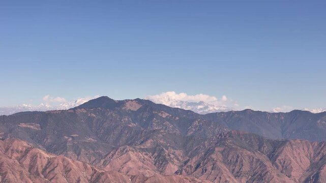 Himalayan Mountain Range View from Mussoorie, Uttarakhand | Scenic Snow Peaks, Clouds, and Natural Landscape of the Indian Himalayas