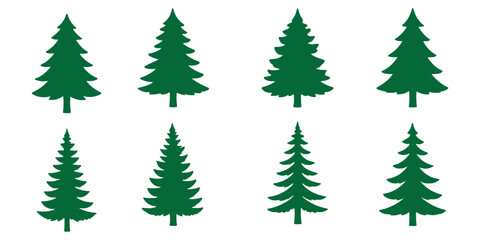 Obraz premium various christmas tree silhouette