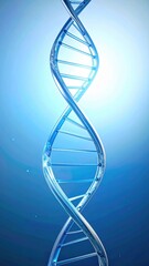 Stylized Translucent Double Helix DNA Molecule in Blue