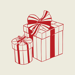 Christmas gift box illustration