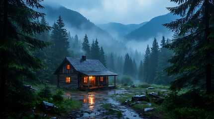 cabin in the mountains
