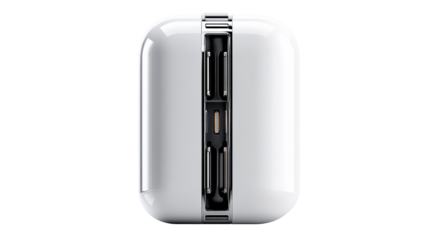 Power adapter with sleek design, modern transparent background