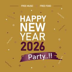Happy New year party instagram post