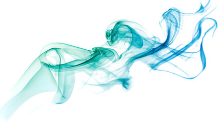 PNG Ethereal teal smoke swirling gently in air on transparent background