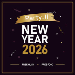 Happy New year party instagram post
