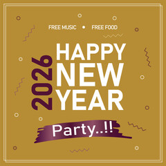 Happy New year party instagram post