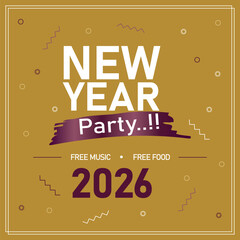 Happy New year party instagram post