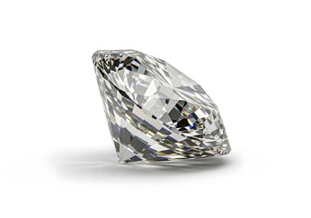 Sparkling cushion cut diamond on a white background