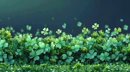 Green Lush Clover Field for St Patrick's Day
