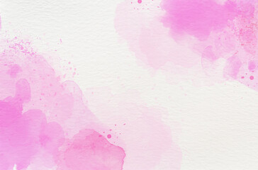 Abstract background texture, soft colors pink and white watercolor gradients hand-painted. High resolution ink texture for design. Blank place for text. Color drops
