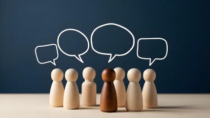 Business team concept with a group of people holding boards and paper for communication and idea sharing