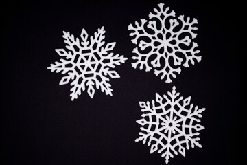 snow flakes on black background