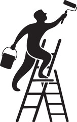 painter with paint roller