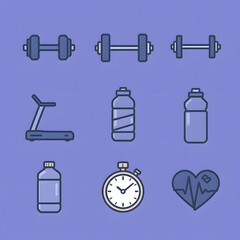 icon pack for fitness apps, gyms, health blogs, and sport branding projects.
