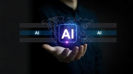 Businesswoman hand holding conveys ideas of smart technology, digital transformation, modern business strategies. Ideal for related to innovation,entrepreneurship, AIdevelopment.