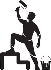 silhouette of a painter with roller
