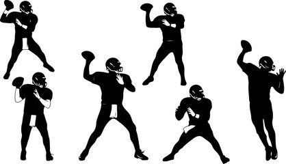 American Football Player Silhouette Bundle