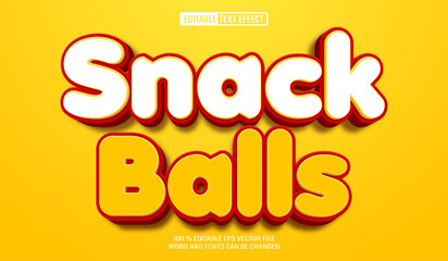 Editable 3d text style effect - Snack Balls text effect Template