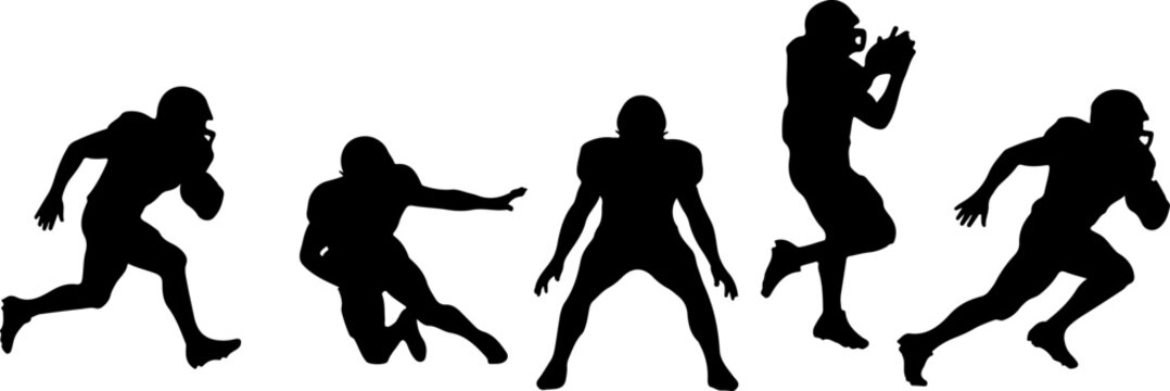 American Football Player Silhouette Bundle