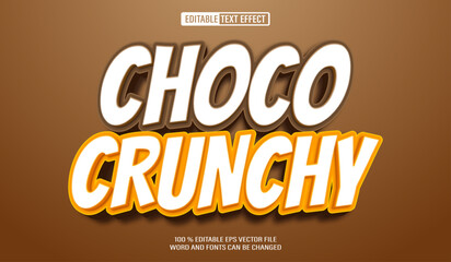 Editable 3d text style effect - Choco Crunchy text effect Template