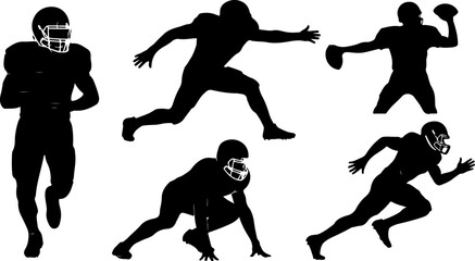 American Football Player Silhouette Bundle