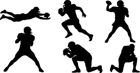American Football Player Silhouette Bundle