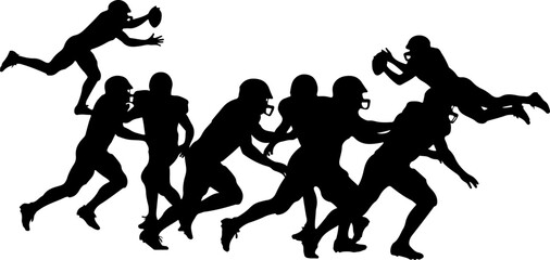 American Football Player Silhouette Bundle