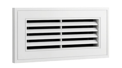 White louvre vent grille isolated on transparent background