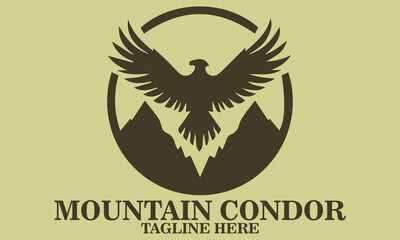 Mountain condor icon. Mountain condor logo design, mountain condor icon vector illustration